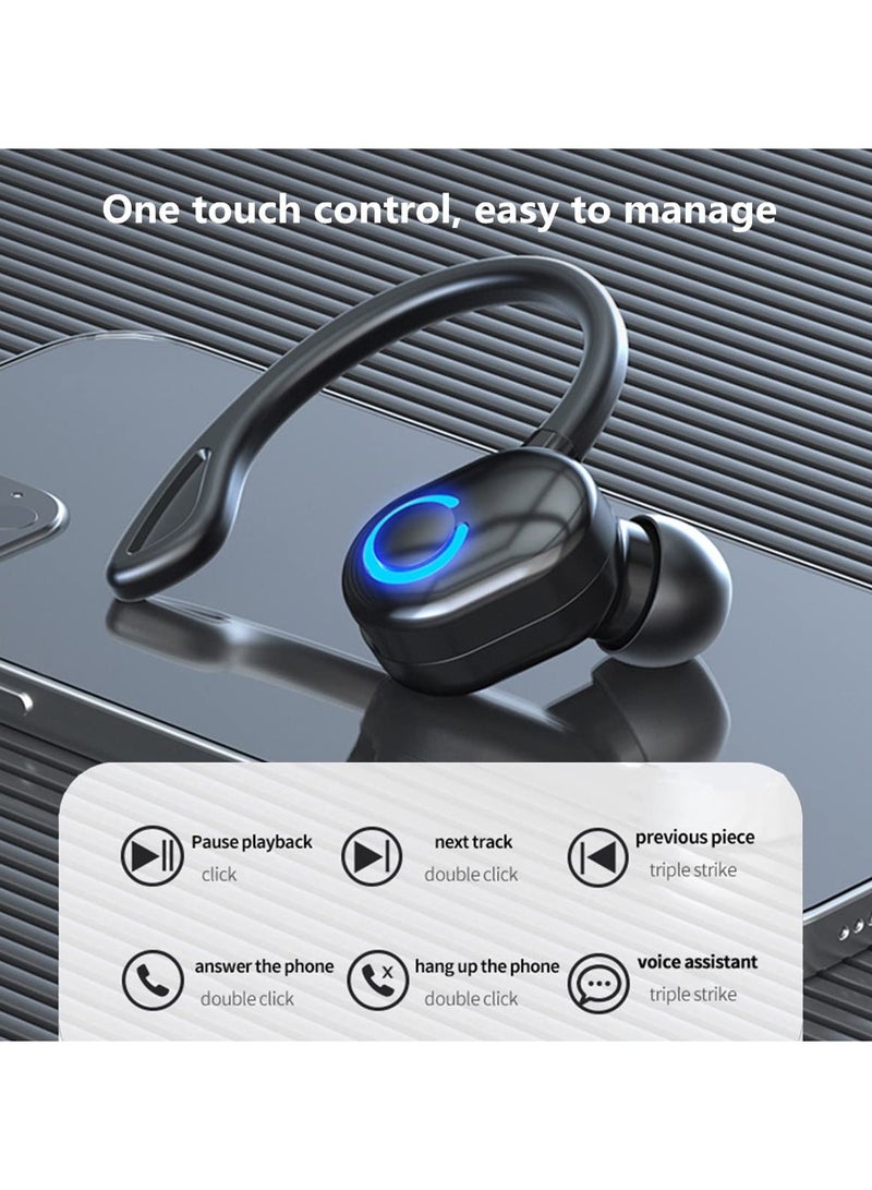 SYOSI Single Ear Bluetooth Earpiece, Bluetooth 5.2 Wireless Earphones, Right Ear In-Ear Bluetooth Headset with Noise Canceling Microphone Waterproof, In Ear Bluetooth Headphones for Business Office Driving - Image 5