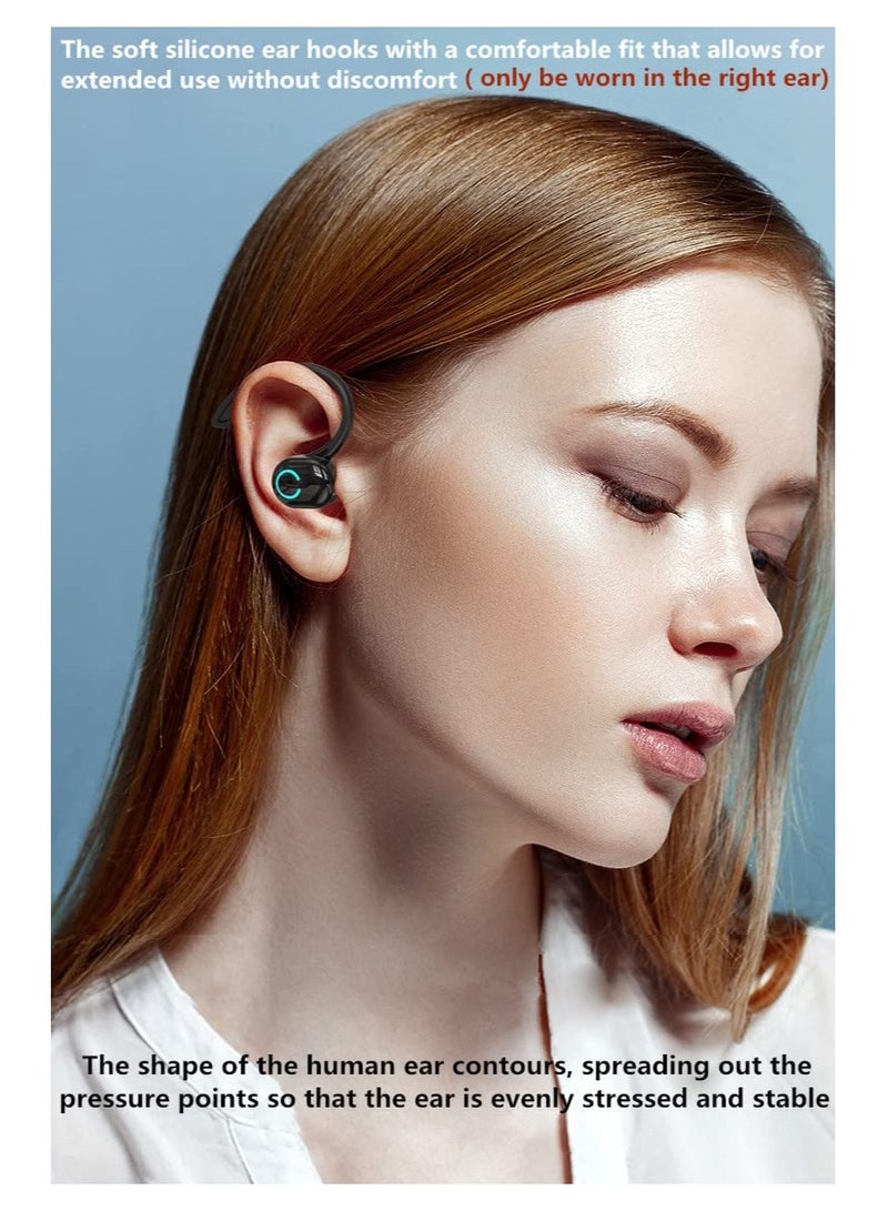 SYOSI Single Ear Bluetooth Earpiece, Bluetooth 5.2 Wireless Earphones, Right Ear In-Ear Bluetooth Headset with Noise Canceling Microphone Waterproof, In Ear Bluetooth Headphones for Business Office Driving - Image 3