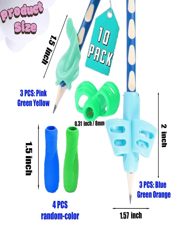 AURAADORN 10 Pack Pencil Grips for Kids Handwriting,Pencil Gripper Holder Posture Correction for Preschooler Training, Pen Writing Aid Tool for Kids Preschools Students - Image 2