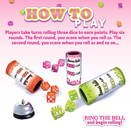 Continuum Games Box of Bunco Game Party Box for Ladies Night with The Girls, Adult Games for 2-12 players with 3 Sets of Bunco Dice, Bell, and Score Pad for Ladies Night Games, Bunco Gifts for Women - Image 3