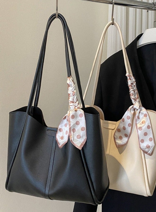 New Commuter Large Capacity Temperament Shoulder Bag Niche Versatile Exquisite Tote Bag - High-End Mother-And-Child Bag - Versatile Commuter Shoulder Bag - Large Capacity Silk Scarf Decoration  - Image 5