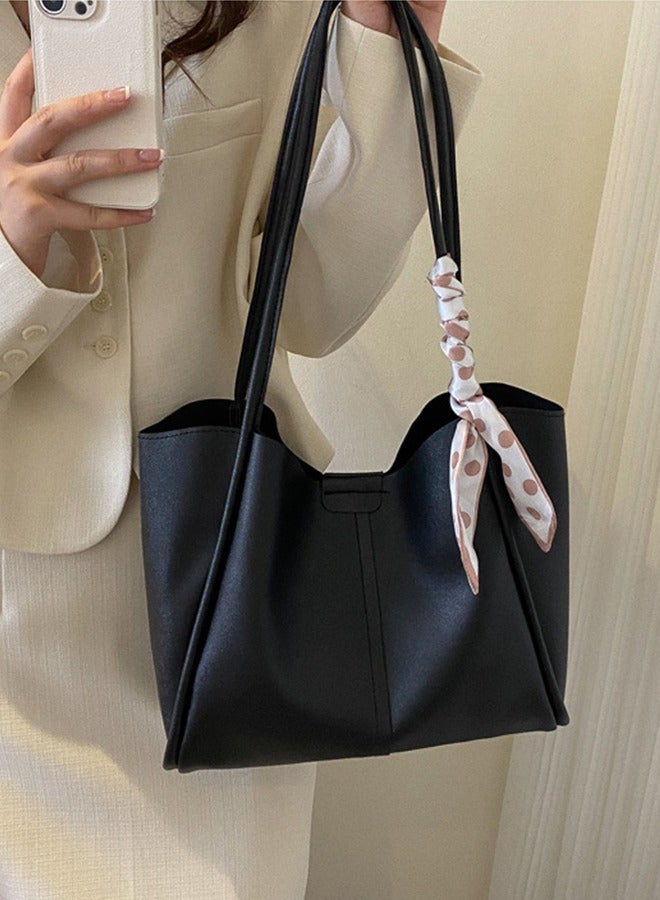 New Commuter Large Capacity Temperament Shoulder Bag Niche Versatile Exquisite Tote Bag - High-End Mother-And-Child Bag - Versatile Commuter Shoulder Bag - Large Capacity Silk Scarf Decoration  - Image 4