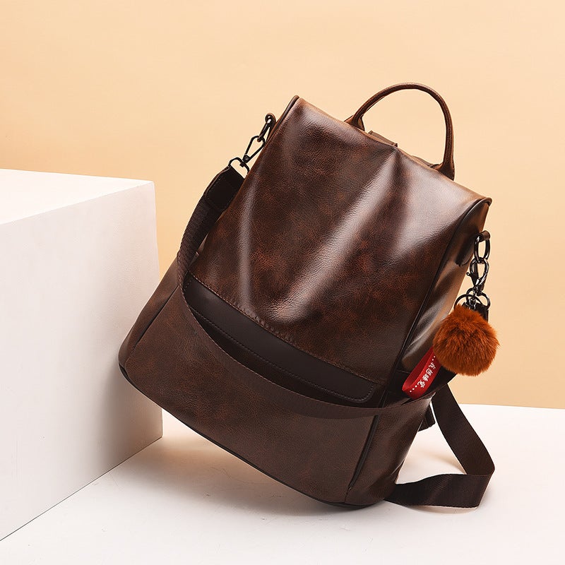 Women's PU Leather Fashion Travel Backpack - Image 2