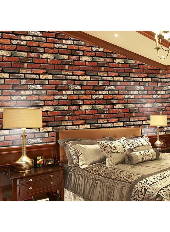 NIBEMINENT Brick Print Modern Wall Sticker Multicolour 5x0.45meter