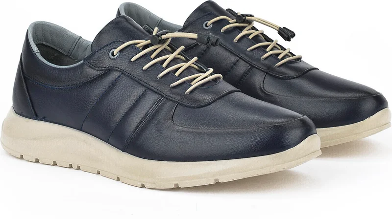 Ziya , Men's Genuine Leather Sneaker 1311013 S08 Navy Blue