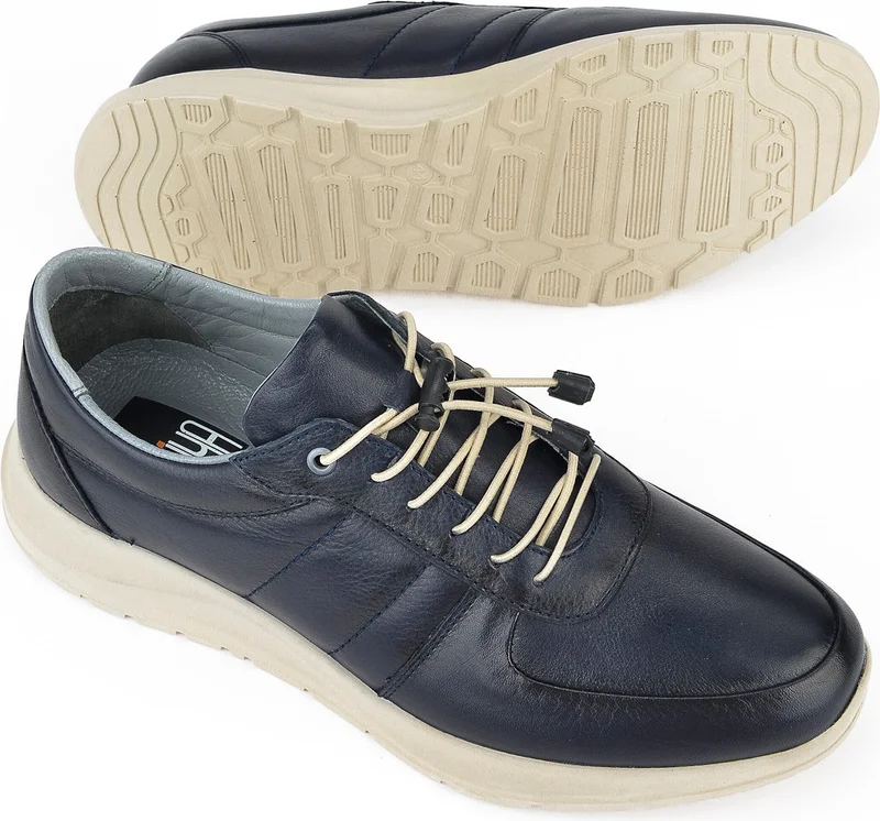 Ziya , Men's Genuine Leather Sneaker 1311013 S08 Navy Blue