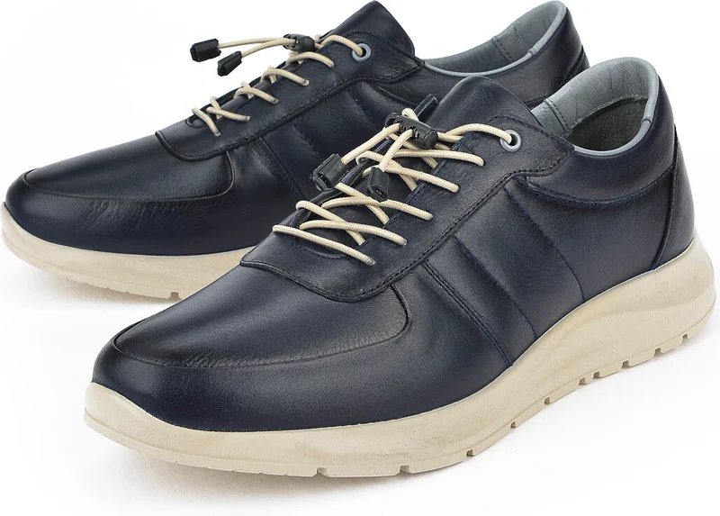 Ziya , Men's Genuine Leather Sneaker 1311013 S08 Navy Blue