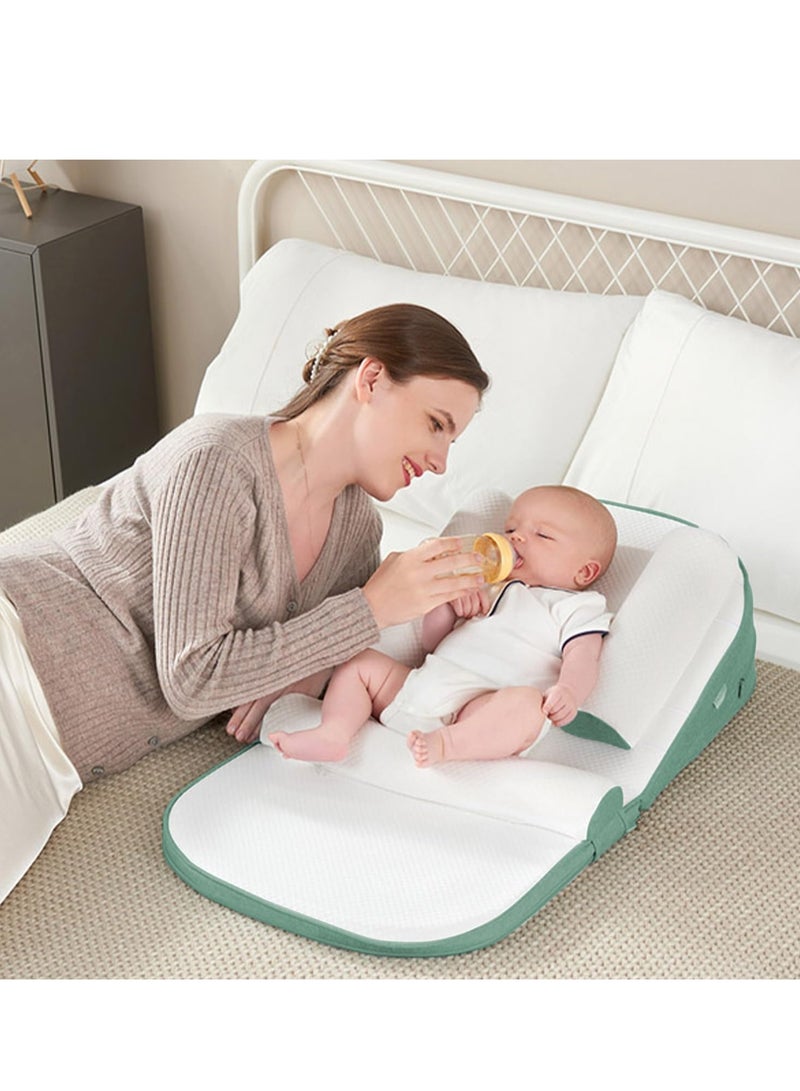 TRASSLE Baby Nests, Baby Lounger, Infant Travel Bed,Baby Nest Ultra Soft, Anti-spitting Ramp Pillow, 0-30° Height Adjustable Relieves Vomiting Milk, Intestinal Colic - Image 3
