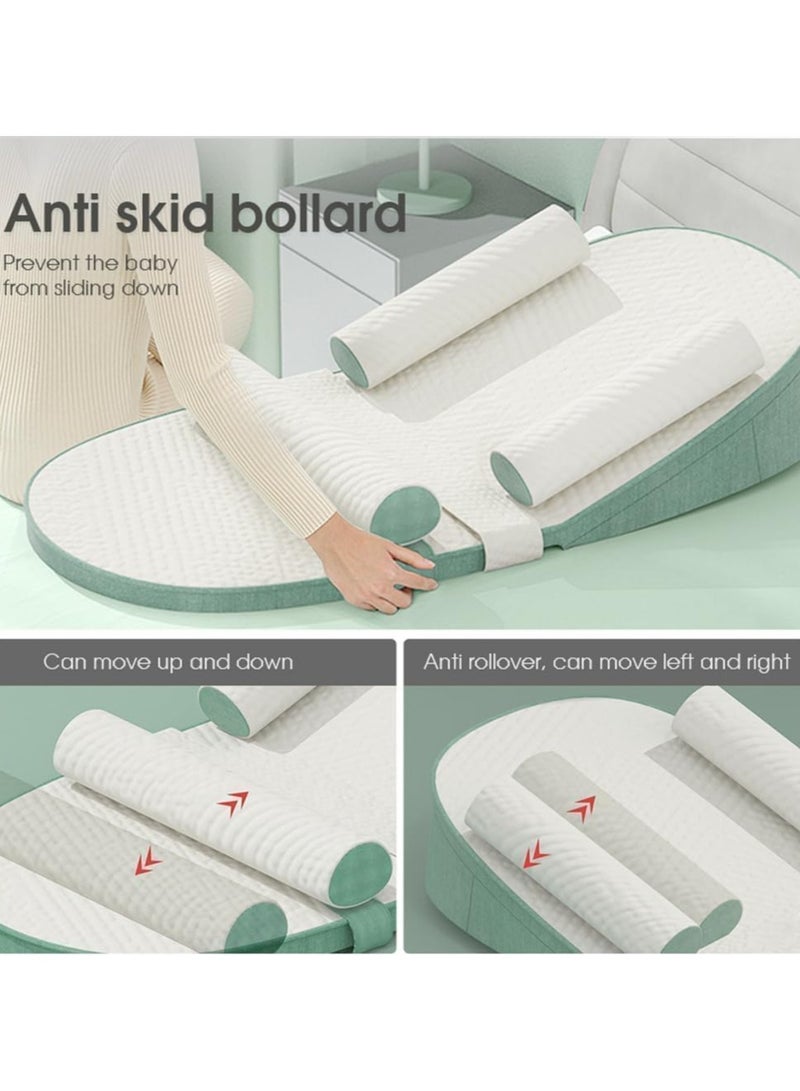 TRASSLE Baby Nests, Baby Lounger, Infant Travel Bed,Baby Nest Ultra Soft, Anti-spitting Ramp Pillow, 0-30° Height Adjustable Relieves Vomiting Milk, Intestinal Colic - Image 4