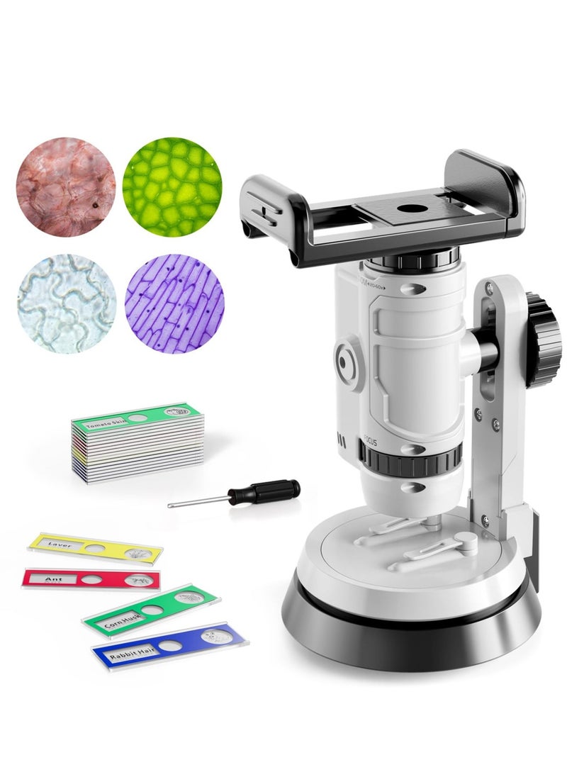 Microscope for Kids, Kids Beginner Handheld Microscope Science Kit, with 60X-120X Microscope  12 Slides, Science Experiments Kit STEM Project Toy, for for Kids Boys Girls - Image 1