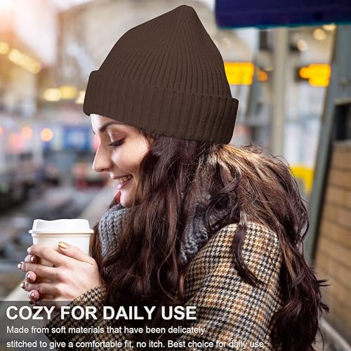 NORTHWIND Ribbed Winter Cap for Men and Women, Beanie Woolen Cap for Women, Winter Wear, Beanie Cap for Men, Woolen Cap for Man (Brown) - Image 3