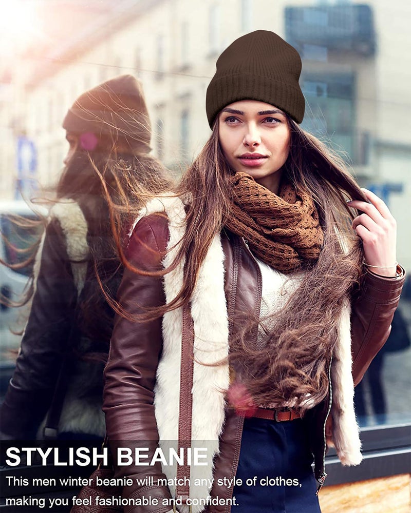 NORTHWIND Ribbed Winter Cap for Men and Women, Beanie Woolen Cap for Women, Winter Wear, Beanie Cap for Men, Woolen Cap for Man (Brown) - Image 5