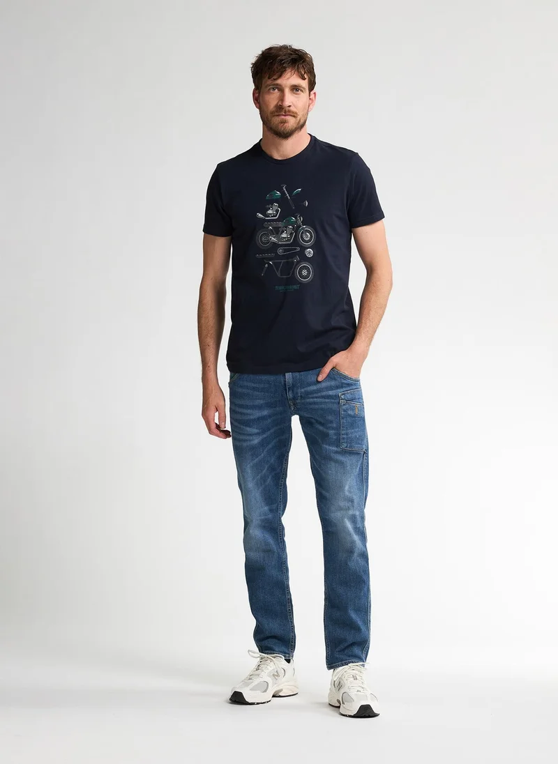 Petrol Industries 5092-Royal Navy Men T-Shirt SS Classic Print for Men | Best Price UAE