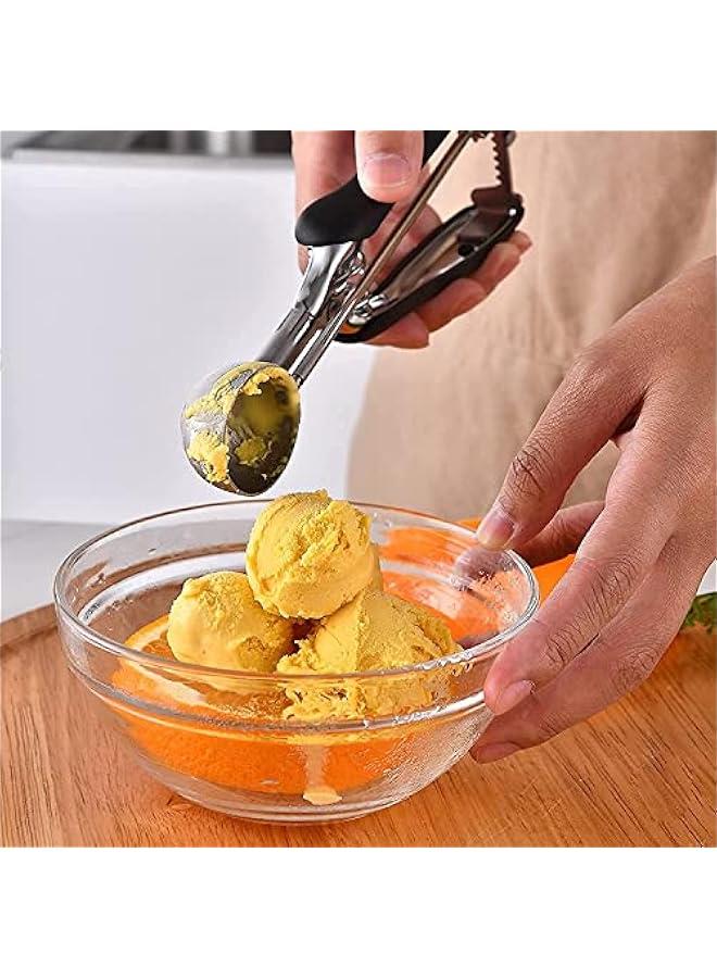 رينكس مغرفة كوكيز ايس ك م الستالس ستيل للخز مع اطلاق زاد 50 ملم، مة طيخ مضادة لل للعجي والسكويت والايس ك ومخروط الثلج واللحوم والفواك - Image 3