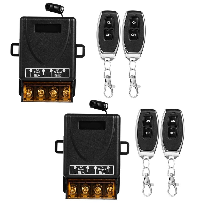 2 مفاتيح لاسلكية، جهد كهربائي من 12V إلى 72V، مجموعة تحكم عن بعد ذات مدى طويل لأبواب الجراج، الأضواء، المحركات، المراوح، وأنظمة الحماية من السرقة - Image 3