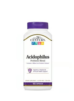 21st CENTURY 21st Century Acidophilus Probiotic Blend 1 Billion live Probiotic Cultures Digestive Intestinal and Immune Health Support 150 Capsule 