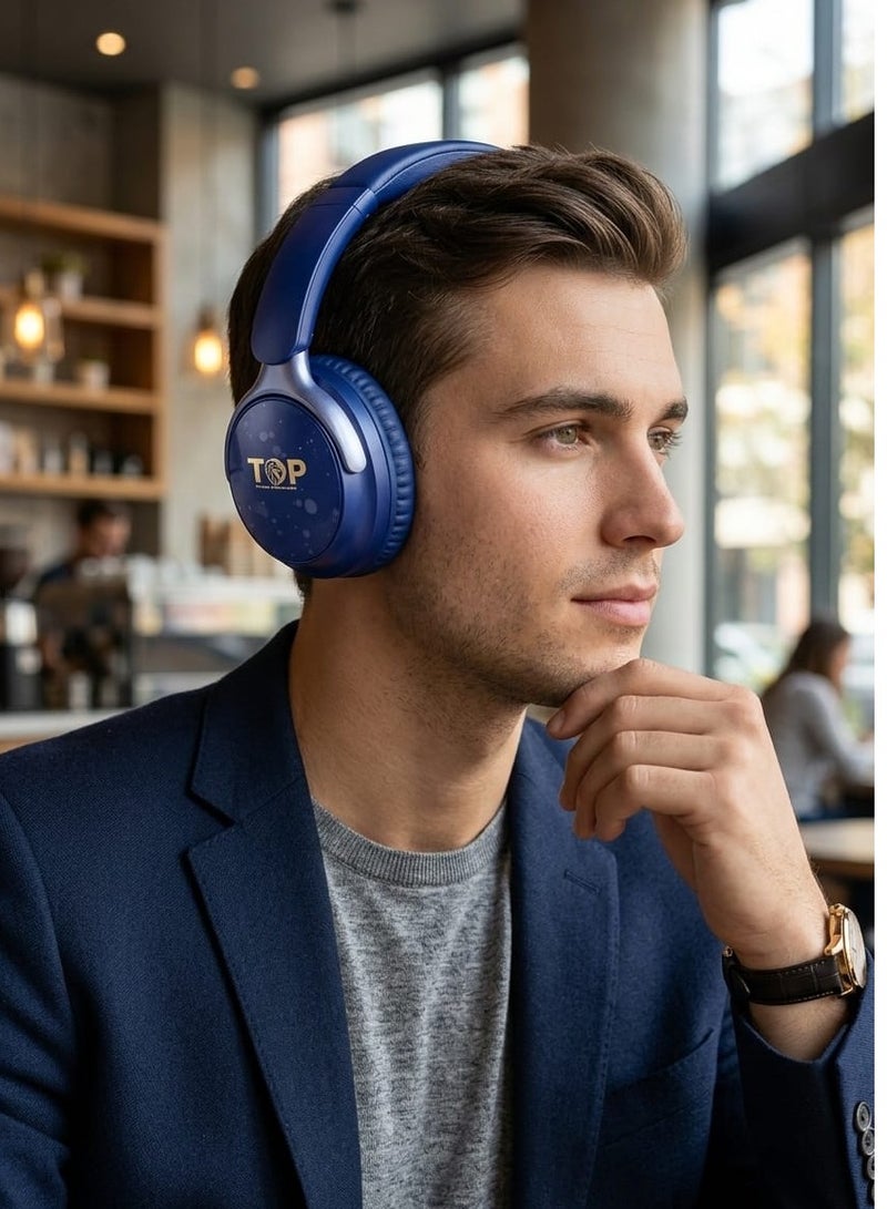 توب سماعة رأس بلوتوث T4001 من TOP مع مايك – عزل ضوضاء، بطارية تدوم 8 ساعات، منفذ 3.5mm، دعم كارت ميموري TF، صوت باس قوي - Image 2