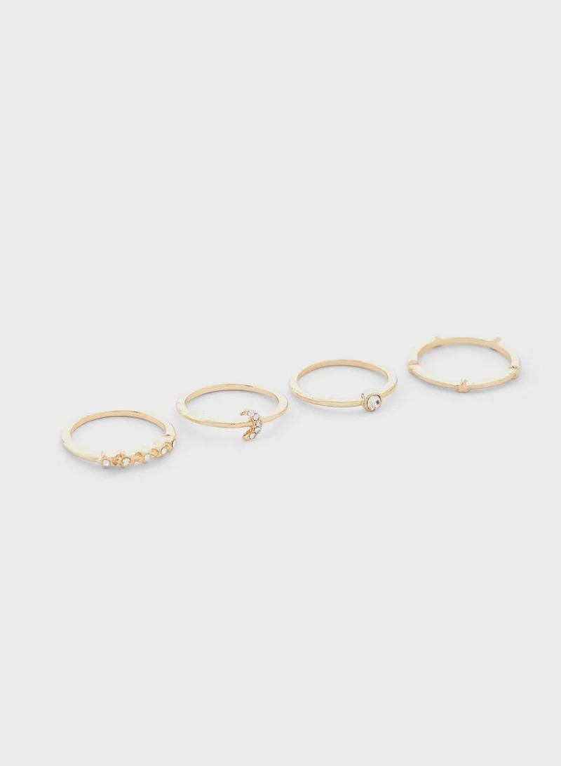 NEW LOOK Tiny Celestial Ring Stack