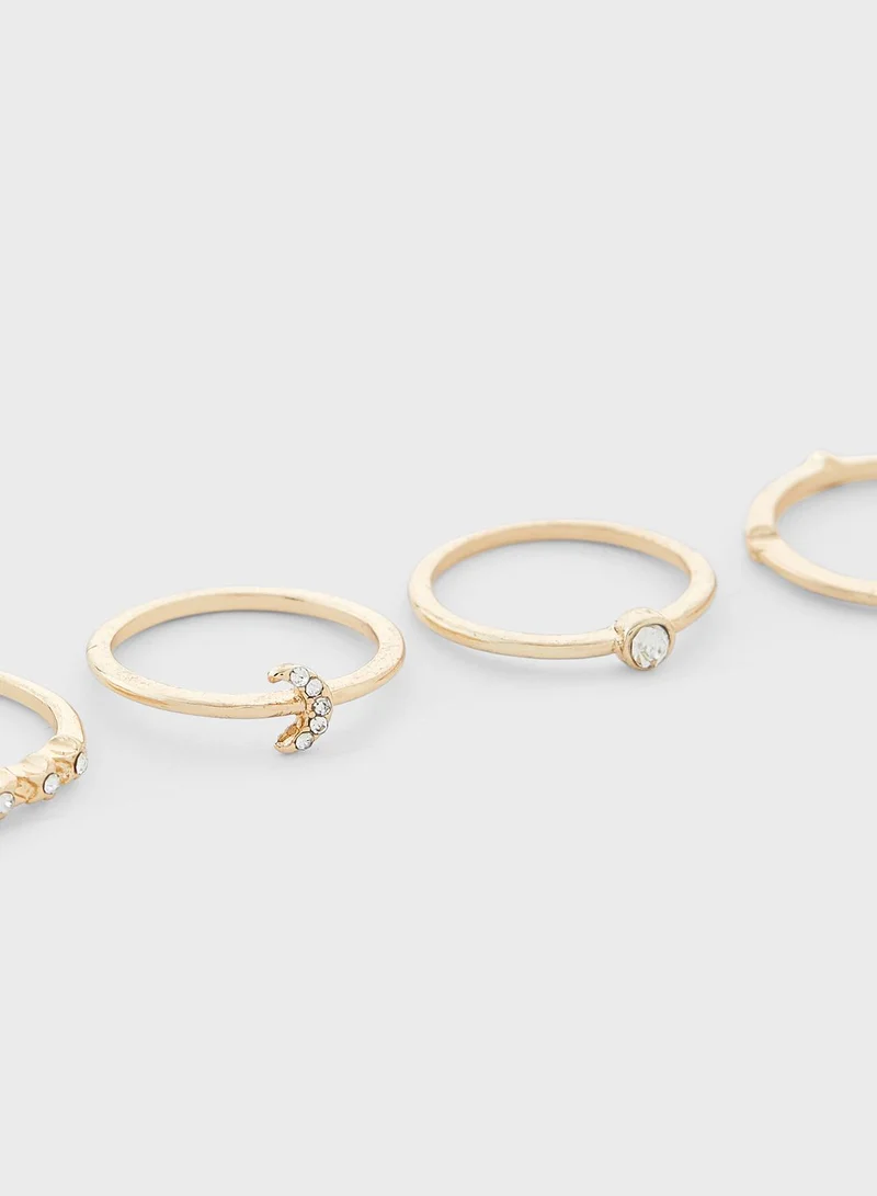 NEW LOOK Tiny Celestial Ring Stack