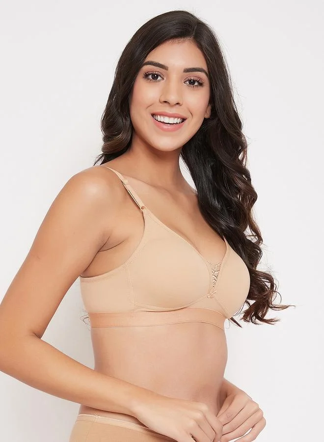 كلوفيا طقم حمالة صدر تيشيرت قطن بلا أسلاك قطعتين