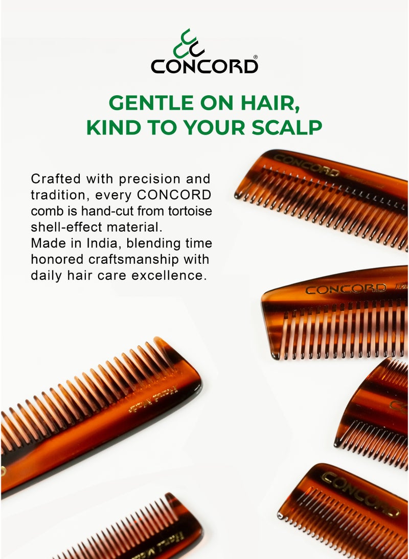 CONCORD 3.5 Inch Handmade Comb, Lice Comb | Duel-Spaced Teeth Comb (Wide & Fine), Round Teeth | Antistatic Comb for Wet or Dry Hair, For All Hair Type | Made in India - Image 4