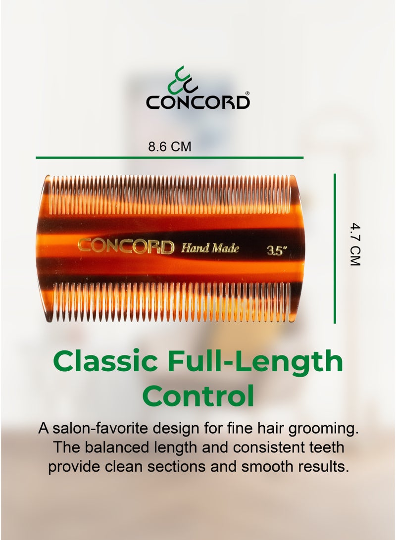 CONCORD 3.5 Inch Handmade Comb, Lice Comb | Duel-Spaced Teeth Comb (Wide & Fine), Round Teeth | Antistatic Comb for Wet or Dry Hair, For All Hair Type | Made in India - Image 5