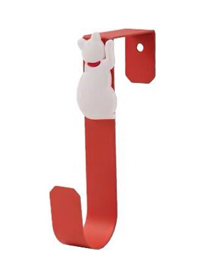 Cartoon Cat Design Hanging Removable Hook Red/White - Image 1