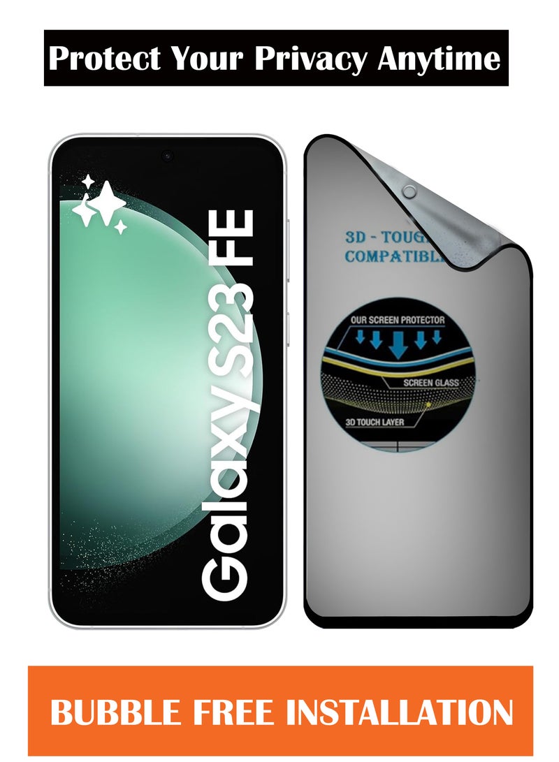 For Samsung Galaxy S23FE - Matte Privacy Flexible Ceramic Anti-Spy Privacy Screen Protector - Delicate Touch , Higher Transparency , Easy to Install ,Anti-scratch and Bubble-free Screen Protector - Image 2
