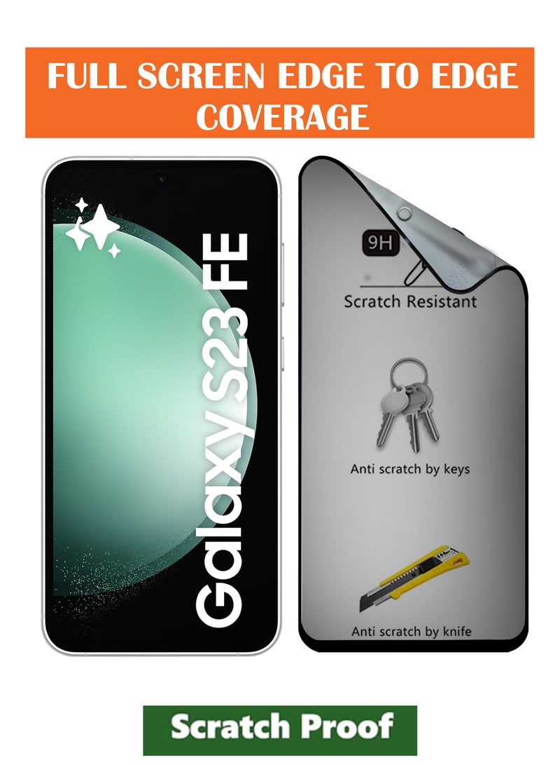 For Samsung Galaxy S23FE - Matte Privacy Flexible Ceramic Anti-Spy Privacy Screen Protector - Delicate Touch , Higher Transparency , Easy to Install ,Anti-scratch and Bubble-free Screen Protector - Image 3