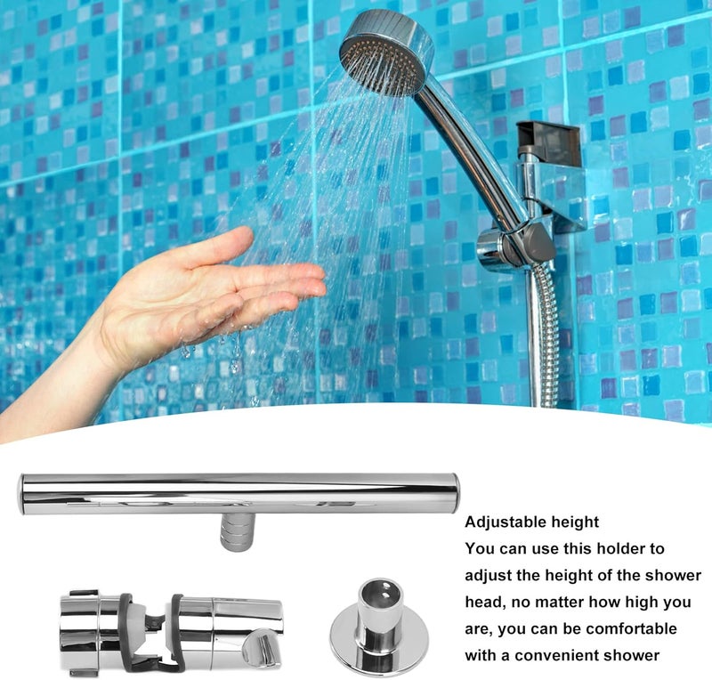 Jeanoko Shower Head Holder Adjustable Copper Handheld Bracket for Slide Bar, Rotatable for Comfortable Shower Experience, Head Holder with Connecting Rod for Most Showers - Image 2