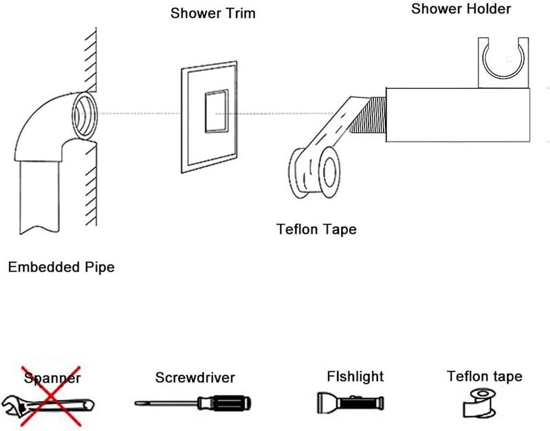 Jeanoko Shower Head Holder Adjustable Copper Handheld Bracket for Slide Bar, Rotatable for Comfortable Shower Experience, Head Holder with Connecting Rod for Most Showers - Image 5