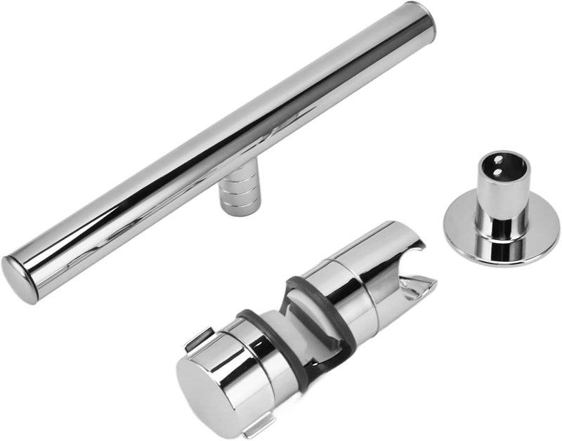 Jeanoko Shower Head Holder Adjustable Copper Handheld Bracket for Slide Bar, Rotatable for Comfortable Shower Experience, Head Holder with Connecting Rod for Most Showers - Image 1