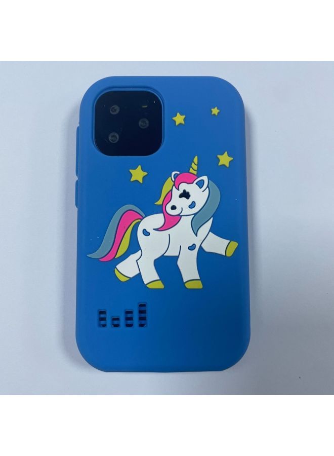 Generic E-commerce S3 Children Smart Touch Phone Silicone Phone Case Unicorn Toy Shark Anti-fall-Color:Royal Blue  - Image 1
