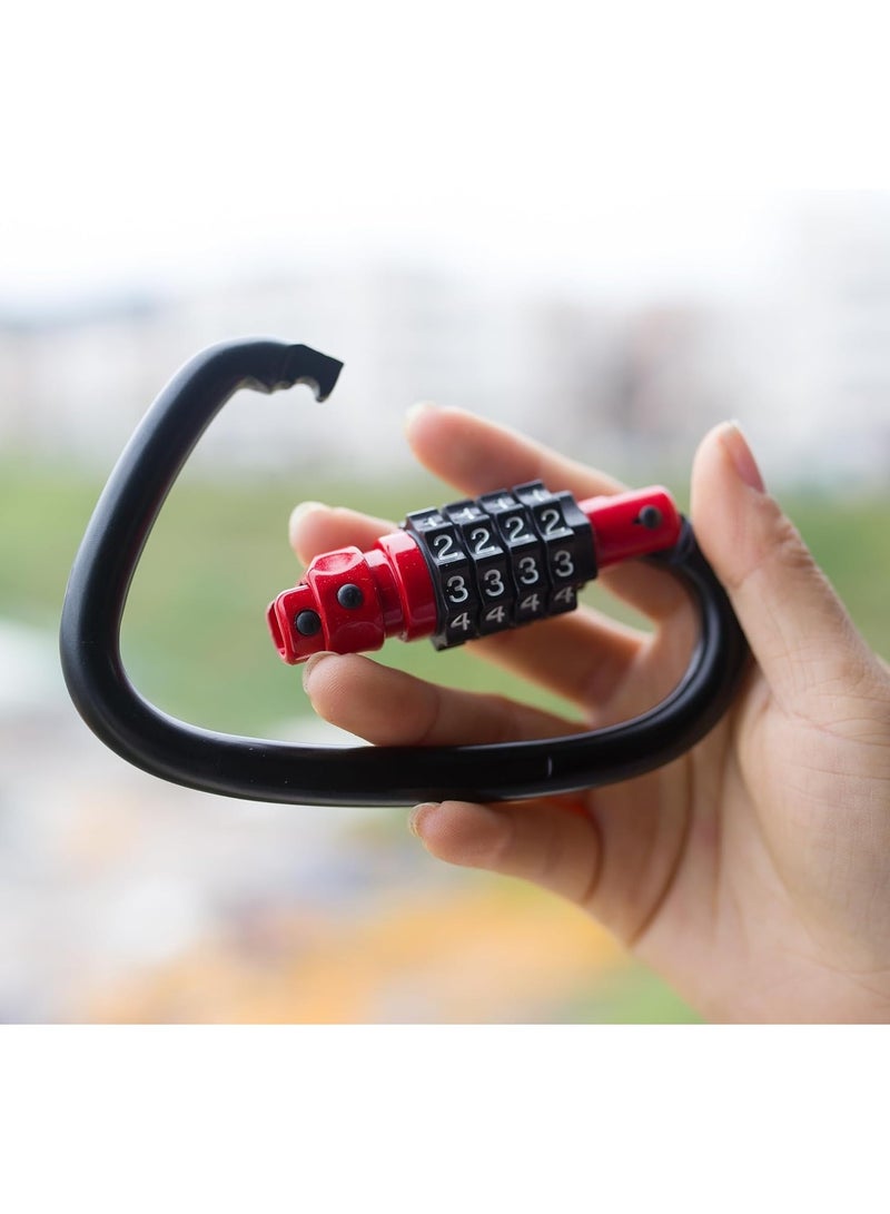 SOLARAE Heavy Duty Combination Lock Carabiner Clip for Hammocks, Camping, Hiking, and Backpacks - Anti-Theft D-Ring Hook for Secure Keychain Use. - Image 3