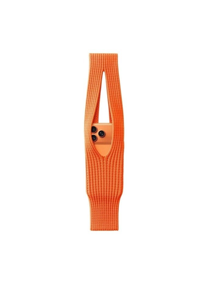 Macon 3D Knitted Pocket and Crossbody Bag (Orange) - Lightweight and Stretchable Case for the Complete iPhone Series - Image 1