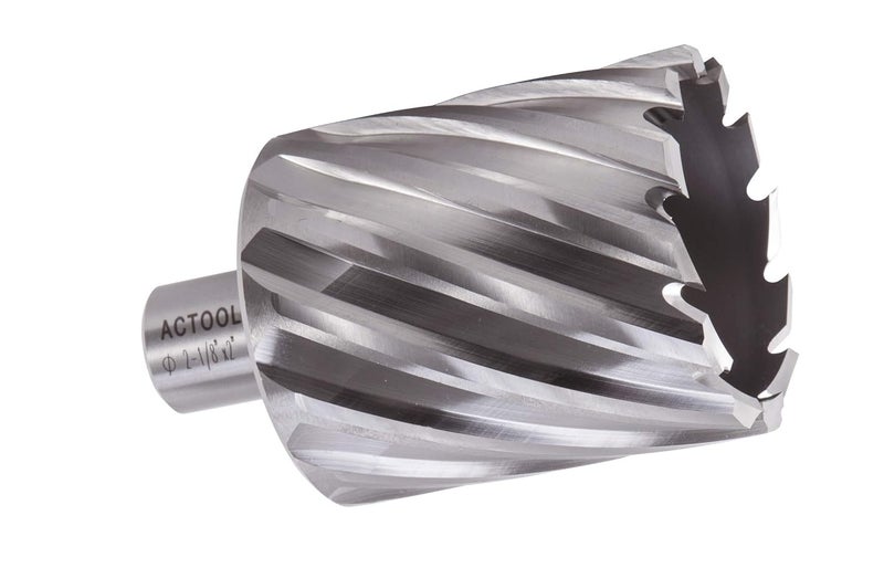 ACTOOL 2-1/8" Diameter × 2" Depth of Cut HSS ANNULAR Cutter with 3/4'' Weldon Shank - Image 1