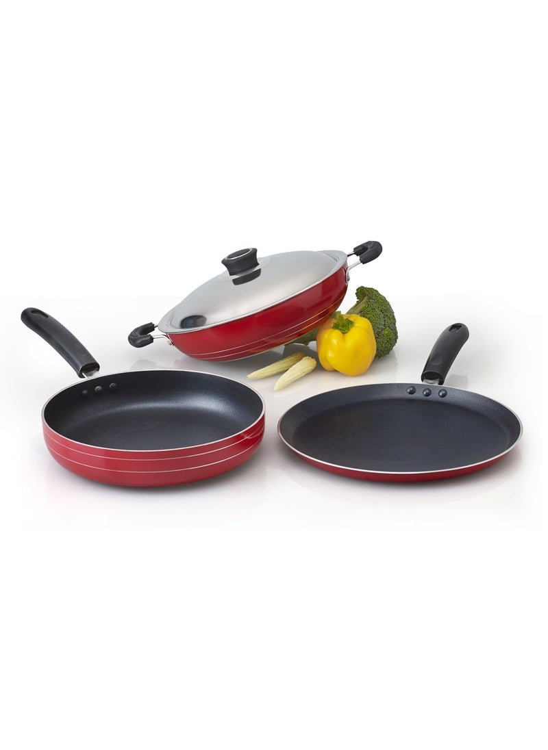 ANJALI - Anjali 3 Pcs FAB Nonstick Induction Gift Set (Dosa tawa 270mm, Kadai 2ltr, Fry Pan 240mm) - Image 1