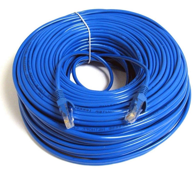 UbiGear 150ft Blue RJ45 CAT6 Ethernet LAN Network Internet Computer Patch Solid Wire 23 AWG UTP Cable - Image 1