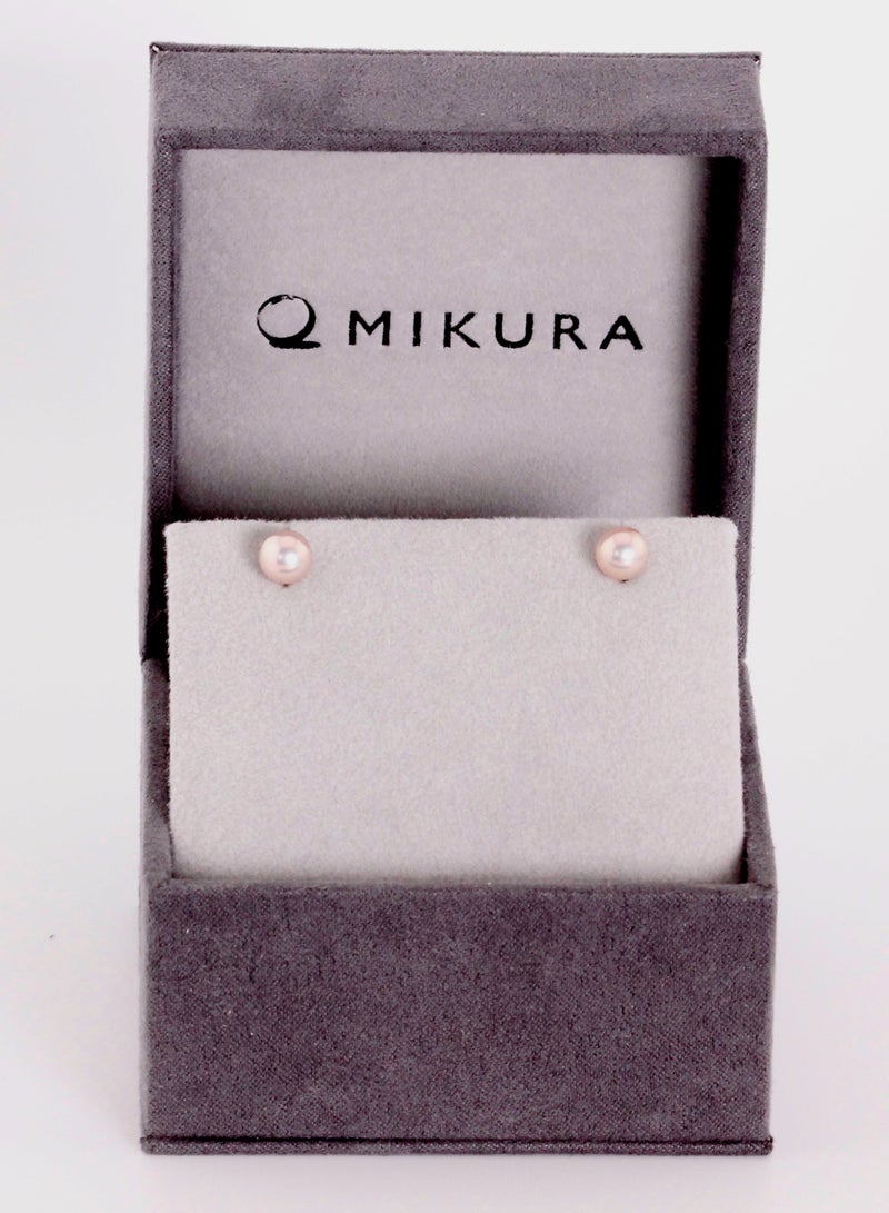 MIKURA Earrings, Freshwater Pearls, A Quality, Natural Multi Color, 6.5-6.0MM, 18KY - Image 3