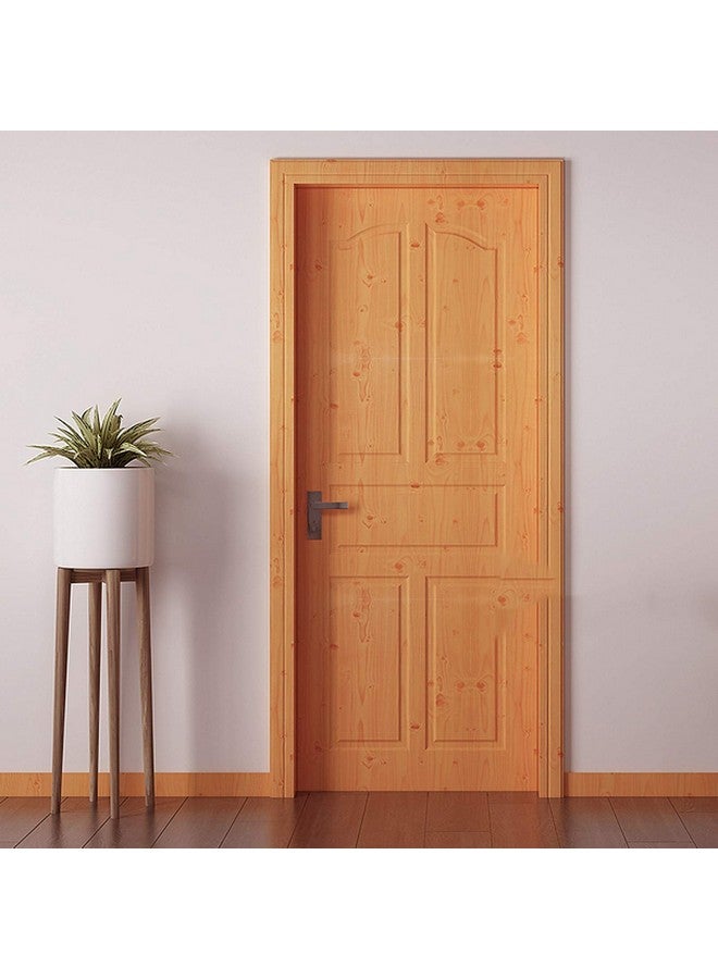 wolpin Wall Stickers Solid Wallpaper Wood Grain (45 Cm X 10 M) Diy Self Adhesive Vinyl Door, Office, Wooden Furniture, Shelf Liner, Almirah, Table Top, Cabinets Brown - Image 1