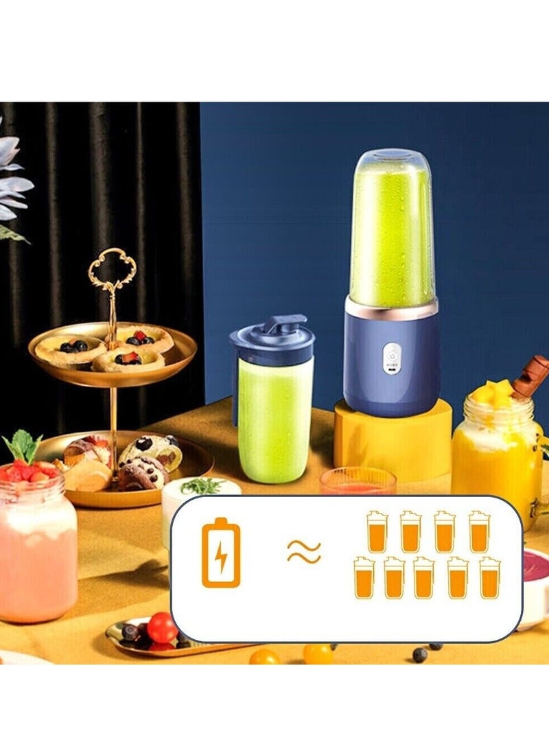 Portable Small Electric Wireless Juicer Machine Stainless Steel 6 Blade Juicer Cup Usb Fresh Fruit Juice Blender Multifunction with Juice Cup  - Image 4