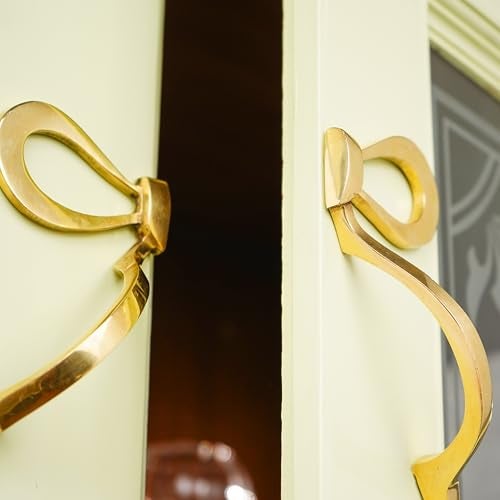Indian-Shelf 1 Pair Antique Brass Cabinet Pulls Bow Decorative Door Handles Gold Bow Handles for Cabinets and Drawers Vintage Gold Door Pulls - Image 5