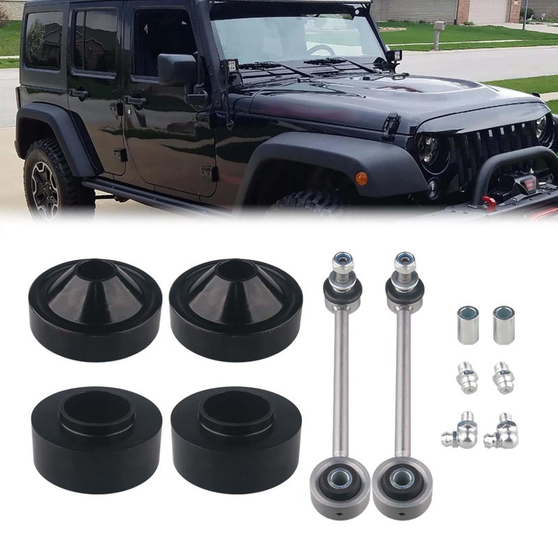 MR HELLO 2" Front & 1" Rear Lift Kit with End Links - Compatible with 07-18 Jeep Wrangler JK- Leveling Kit for Jeep JK Lift Kit Accessories - Image 4