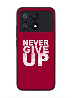 Stylizedd Rugged Black Edge Case for Xiaomi Poco X6 Pro, Slim fit Soft Case Flexible Rubber Edges Anti Drop TPU Gel Thin Cover -  Never ever give up  - Image 1