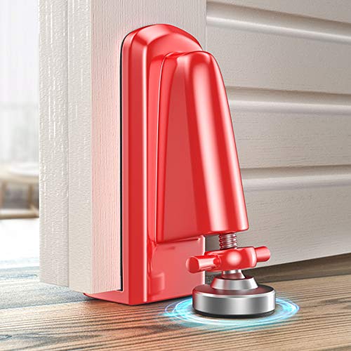 Geanli Door Stoppers Security - Portable Door Jammer for Travel Security Anti Theft, Apartment Hotel Door Lock - Protection for Homeowner and Children, Lockdown Device for Women Safety Self Defense (Red) - Image 1