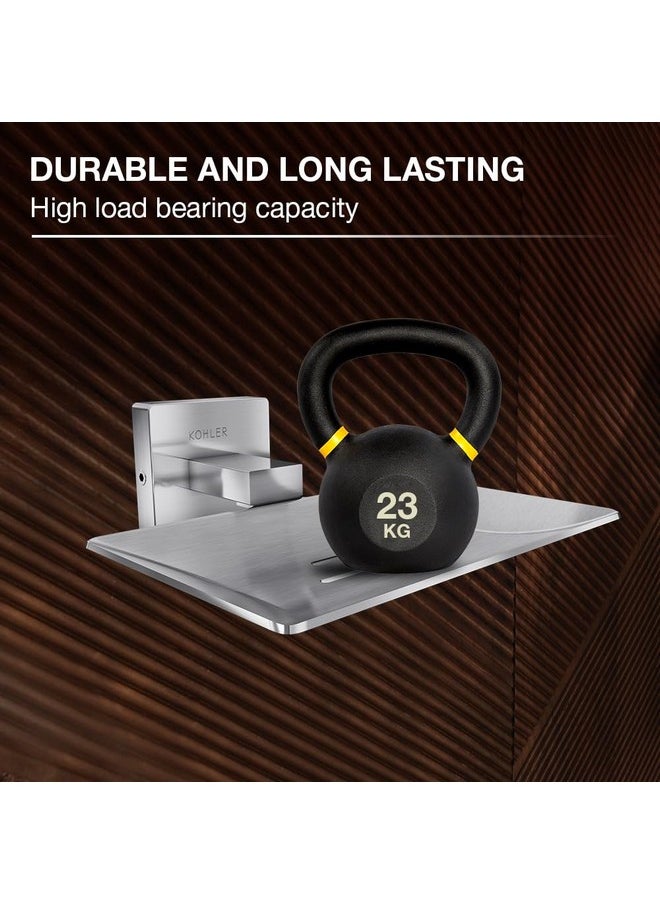 Kohler - Kohler Soap Dish,SS304 Stainless Steel, 2 Years Warranty, Brushed Steel Finish, 12.3cm x 12.15cm x 4.65cm LBH, Easy to use Ergonomic Design, 23kg Load Bearing Capacity - Image 1