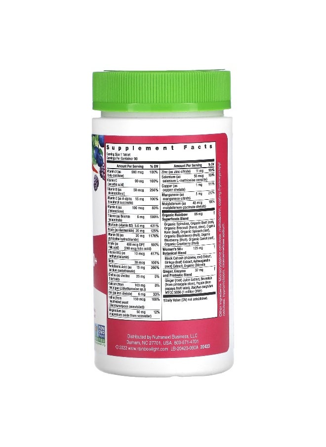Rainbow Light Rainbow Light, Women's One 50+, Daily Multivitamin, High Potency, 90 Vegetarian Tablets  - Image 2