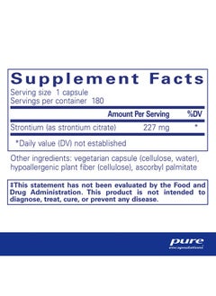 Pure Encapsulations Strontium (Citrate) ; Hypoallergenic Dietary Supplement To Support Healthy Bones* ; 180 Capsules  - Image 3