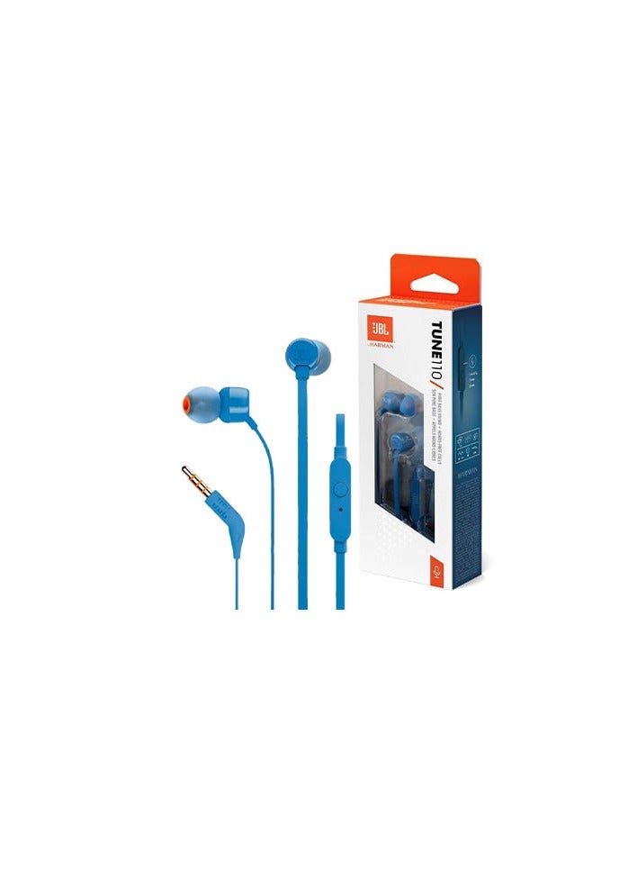 UBL Tune T110 Wired In -Ear Headphones  Blue - Image 2