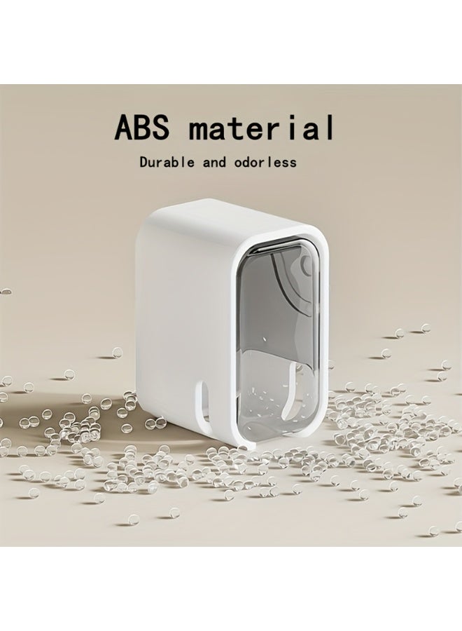 صندوق تخزين فرشاة الأسنان المثبت على الحائط من قطعتين - سهل التركيب بدون مثقاب، منظم حمام موفر للمساحة لفرشاة الأسنان الكهربائية والعادية، مصنوع من البلاستيك المتين - Image 5